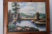 A very old hand-painted painting on canvas