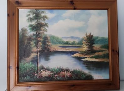 A very old hand-painted painting on canvas