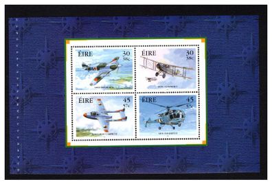 2000 Ireland Military Aviation Commemorative Stamps Booklet Pane Mint Never Hinged (MNH). Hibernian HP123