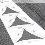 NEW SALE | Sun Shade Sail Triangle 3.6x3.6x3.6m with Fixing Kit, HDPE, UV-Protection Breathable Awning Canopy for Garden Outdoor Patio, Grey Image 3