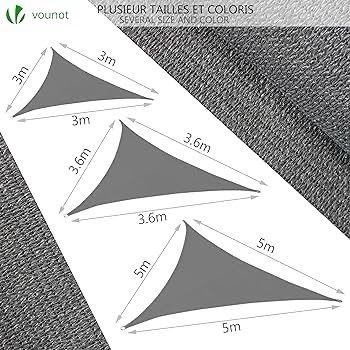 NEW SALE | Sun Shade Sail Triangle 3.6x3.6x3.6m with Fixing Kit, HDPE, UV-Protection Breathable Awning Canopy for Garden Outdoor Patio, Grey