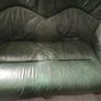 Calfskin Patent leather couches in deep green Image 2