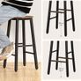 Set of 4 Bar Stools Kitchen Chairs High Stool with Footrests in 2 Heights and Adjustable Feet for Bathroom Kitchen Counter Rustic Brown Black Image 7