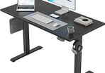 Electric Standing Desk, 120 x 60 cm Height Adjustable Sit Stand Desks with Splice Board and Memory Smart Pannel, Home Office Desk, Black