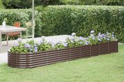 Garden Raised Bed Galvanised Steel 368x80x36 cm Brown