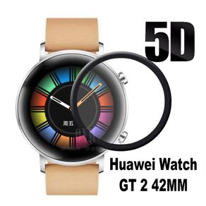 5D Curved Edge Full Coverage Soft Clear Protective Film Cover For Huawei Watch GT 2 42MM Screen Protector Guard Not Glass