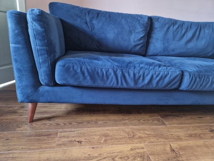 3 seater velvet navy bellini sofa from ezliving