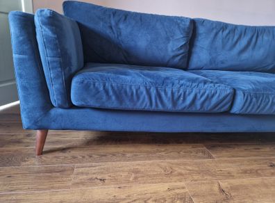3 seater velvet navy bellini sofa from ezliving