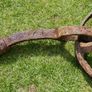 ANTIQUE FORGED IRON FARM WHEEL Rustic Garden Art Beautiful to Display in Your Garden Image 2