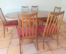 Mid Century G Plan Table and 6 Chairs