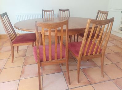 Mid Century G Plan Table and 6 Chairs