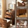 3 in 1 LED Slim Dressing Table with LED Lighting Brown Image 7