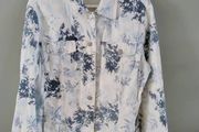 Denim floral design jacket UK size 14 in good condition see last three photos for exact measurements FREE STANDARD POSTAGE INCLUDED