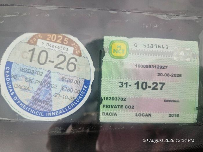 2016 Dacia logan  NCT 10/27