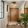 Brand New Modern 3-Light Crystal Ceiling Lamp Vintage Design - Black Gold Image 8