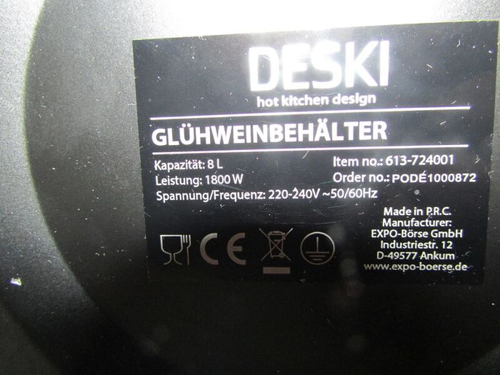 DESKI electric urn 8L water boiler