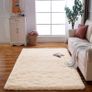 MULTIPLE COLOURS AVAILABLE Small Fluffy Rugs Washable Long Plush Rugs, Bedroom Soft Pile Rug Carpets Bedroom Mats Home Decoration (Beige,60x120 cm) FREE EXPRESS SHIPPING Image 8