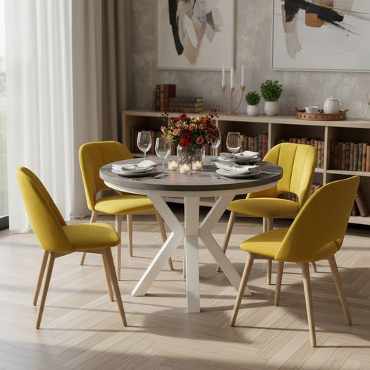 Jupiter X-Frame Loft Dining Table 100+40cm Gold