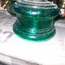 Beautiful Old Green Glass Oil Lamp, Postage Available Image 2