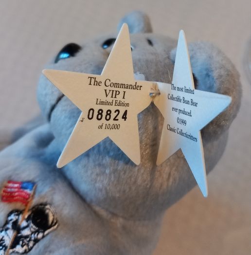 Vintage beanie bear Collecticritters "The Coomander VIP I"