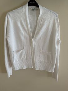 Carolyn Donnelly The Edit white cardigan Size small 36-38