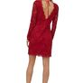 H&M red lace long sleeve V-neck mini dress size UK 14 Image 3