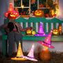 Halloween Decorations Witch Hats, 5pcs Hanging Glowing Witch Hats, Waterproof Lighted Witch Hat for Outdoor, Indoor, Garden, Yard, Halloween Party, Tree, Cosplay (5 Pcs) Image 2