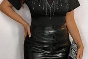 BNWT Stunning Black Top With Sparkly Studs size 20 - great for any party