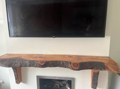 Polished Oak Mantel Piece 150m length x 30m