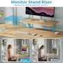 Office Desk with Monitor Stand,100cm with Reversible Storage Shelves Image 5