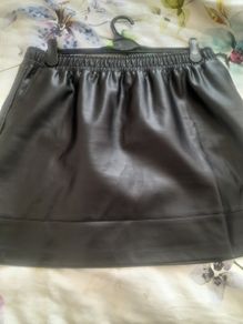ladies leather elasticated mini skirt
