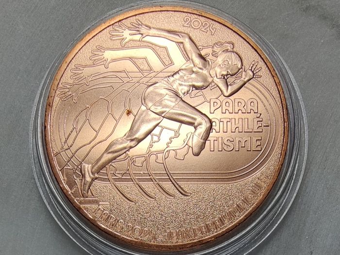 (Error Coin) France 0.25 Euro Copper Uncirculated Coin 2024 - Para-athletics - Paris 2024 Paralympic Games