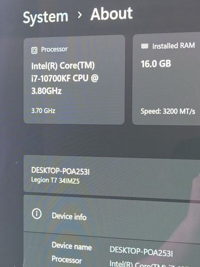 Lenovo Legion T7 Gaming Pc | Rtx 3080 10gb | Intel I7-10700kf | 16gb Ram | 1.84tb Ssd