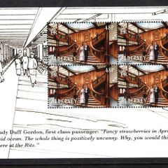 2012 Alderney Centenary of the Sinking of the Titanic 48p The Grand Staircase Commemorative Stamp Booklet Pane Mint Never Hinged (MNH)