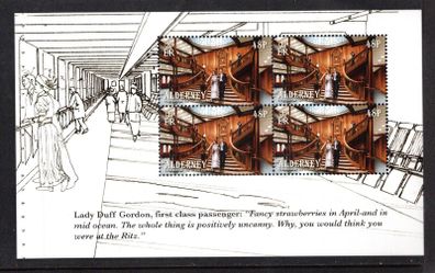 2012 Alderney Centenary of the Sinking of the Titanic 48p The Grand Staircase Commemorative Stamp Booklet Pane Mint Never Hinged (MNH)
