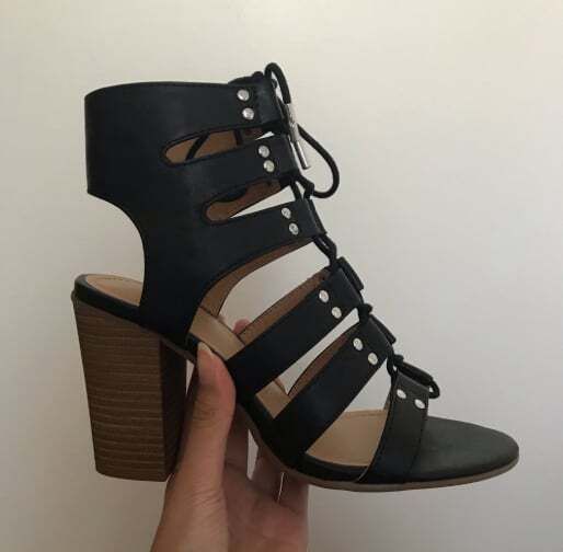 MADDEN GIRL Nyles  Gladiator Lace Up Heels Black size UK6 EU38 US8 M insole 24,1 cm (9.5 '') Postage included