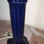 Table lamp & bulb/energy saving /blue porcelain Image 2