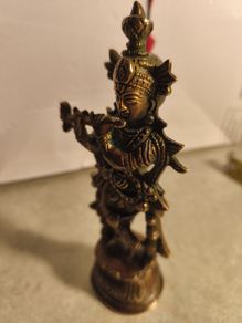 Brass Krishna Idol playing flute