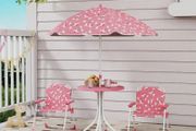 Kids Patio Table and Chair Set, Kids Garden Furniture with Umbrella, 4-Piece Bistro Set for Garden, Pink