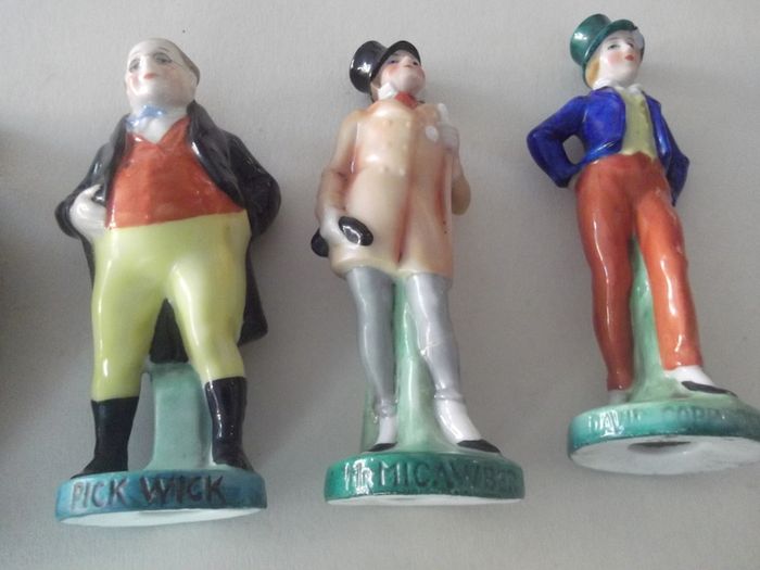 six vintage ceramic figures from charles dicken