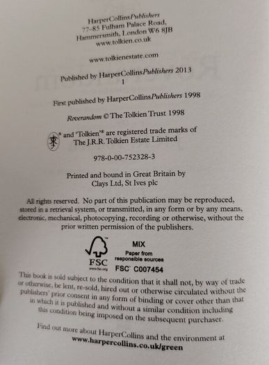 Roverandom J.R.R. Tolkien (2013 Pocket Hardback)