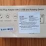T-Shaped Multi-Outlet Power Strip with 3 USB Ports, new, unopened. Image 5