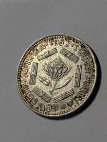 SA silver Sixpence 1952