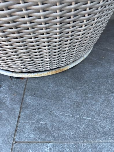 Patio Set - 2 Swivel Ratten Chairs with Glass Top Table