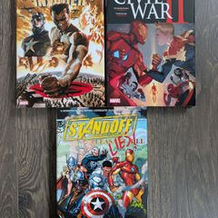 Lot of 3 Marvel Hardcover Comic Books Civil War Avengers Invaders