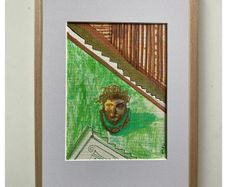 Original Art Framed Roman Art Roman Door Knocker Interior Design Art contemporary Irish Art abstract painting