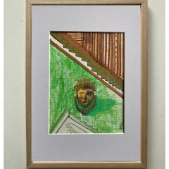 Original Art Framed Roman Art Roman Door Knocker Interior Design Art contemporary Irish Art abstract painting