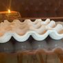 White Ceramic Egg Tray Kitchen Counter Storage Image 6