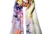 Luxury Watercolor Mongolian Cashmere Shawl, 200x70cm