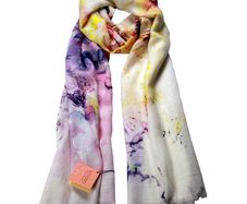 Luxury Watercolor Mongolian Cashmere Scarf